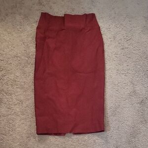 Red Knee-Length Pencil Skirt for Work